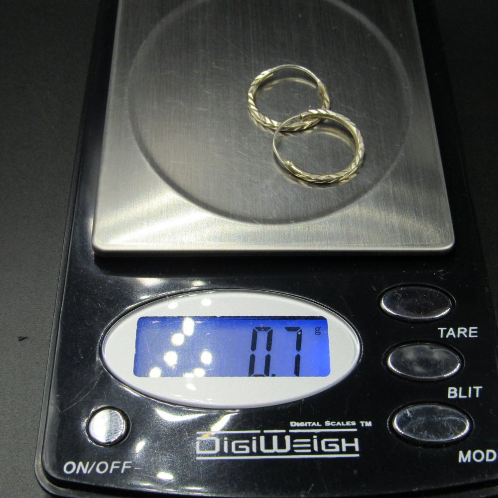 Sterling Small Textured Rustic Circle Earrings - image 5